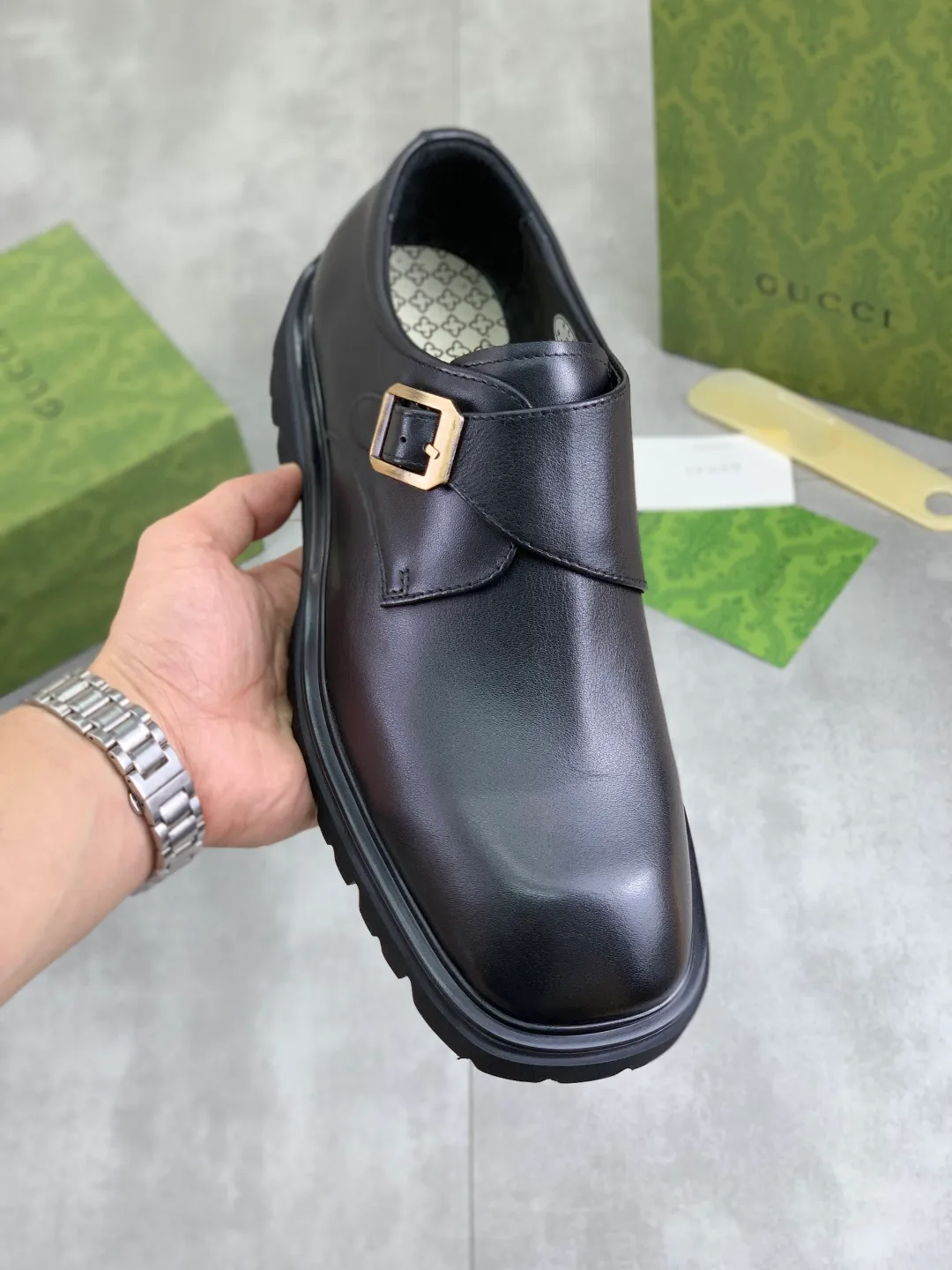 Men's Men's Shoes 💰P580 [New Style] 💰💎💎💎 [Gucci] GUCCI high-end men's formal business leather shoes, original order 1:1! Original imported high-end calfskin, original metal buckle, imported first-layer pigskin lining for feet, original high-end outsole, men's shoe size: 38-44